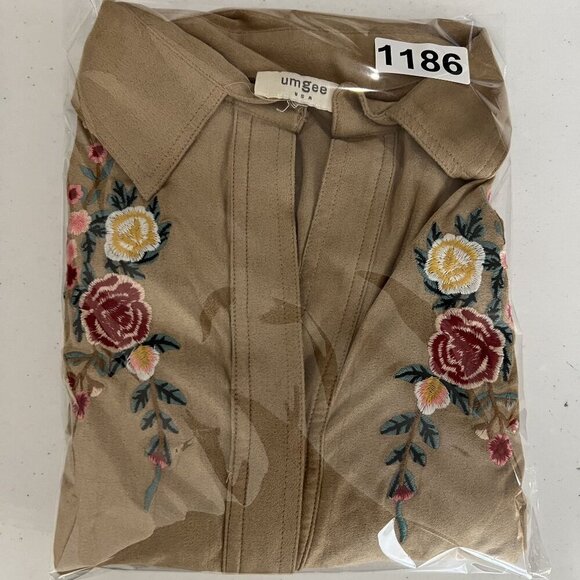 Umgee Women L Embroidered Tunic Vegan Suede Dress Western Cowgirl Lagenlook Boho - Picture 16 of 16